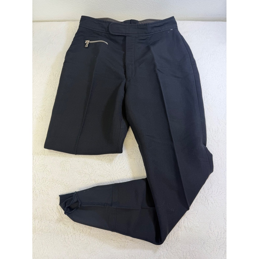 Vintage Bogner 90s Ski Pants Black Stirrup High Waisted Nylon Blend Size 14